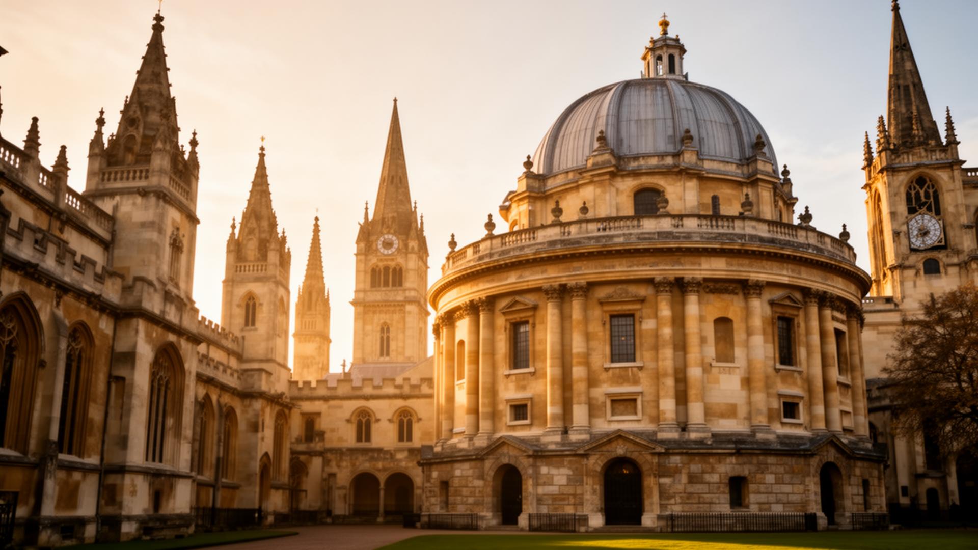 Oxford University spires at golden hour